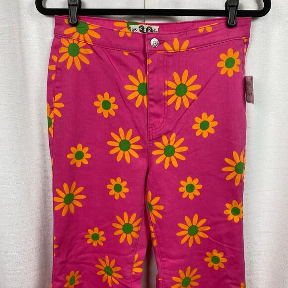 Free People Pink Floral Youthquake Wide Leg Crop Pants Sz.30 NWT - Picture 7 of 16